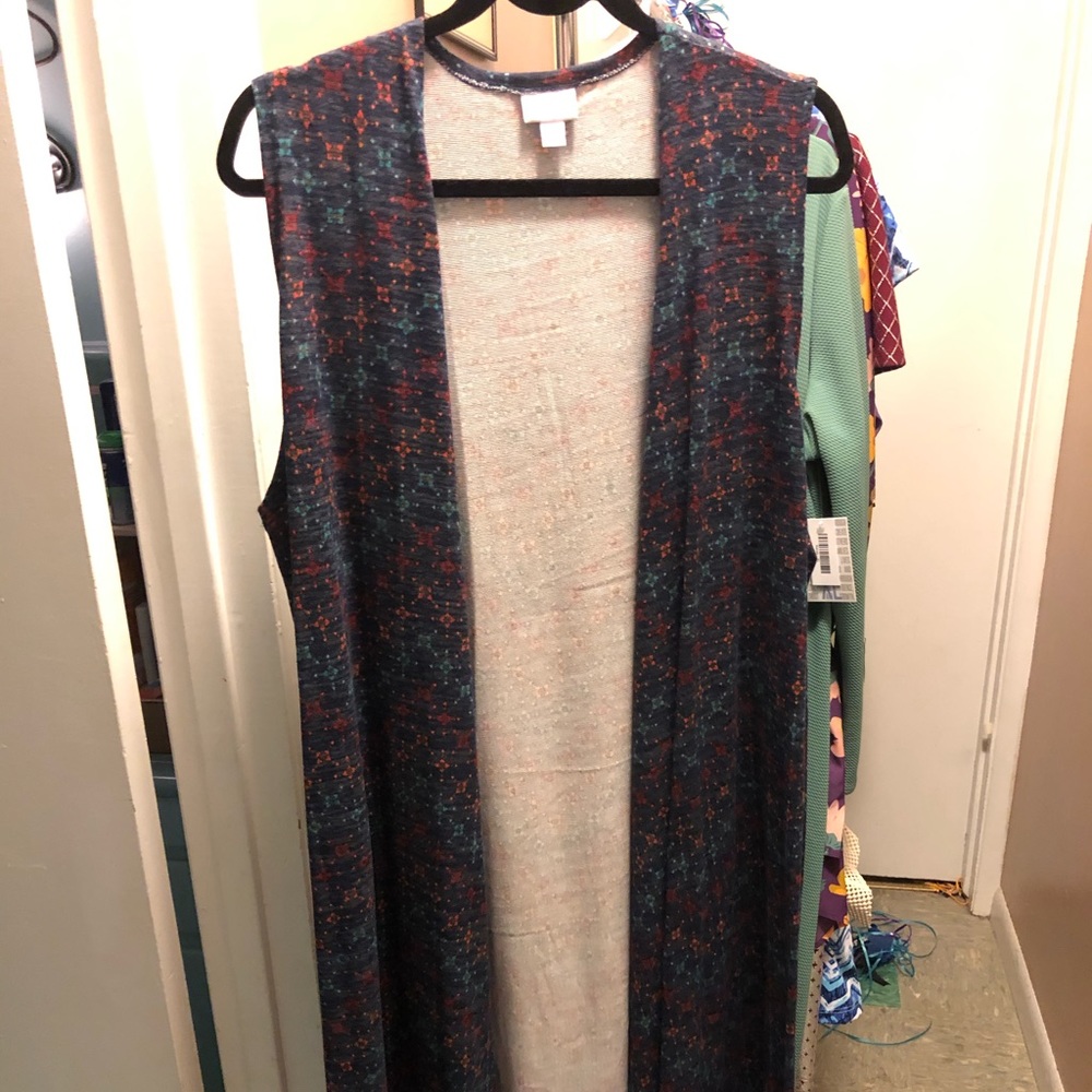 NWT LuLaRoe Joy long vest soft cozy flannel (discontinued style)